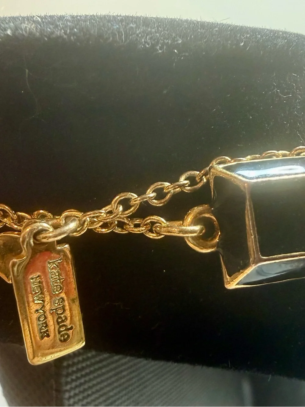 kate spade Gold-Tone Necklace with Black Gem Accents